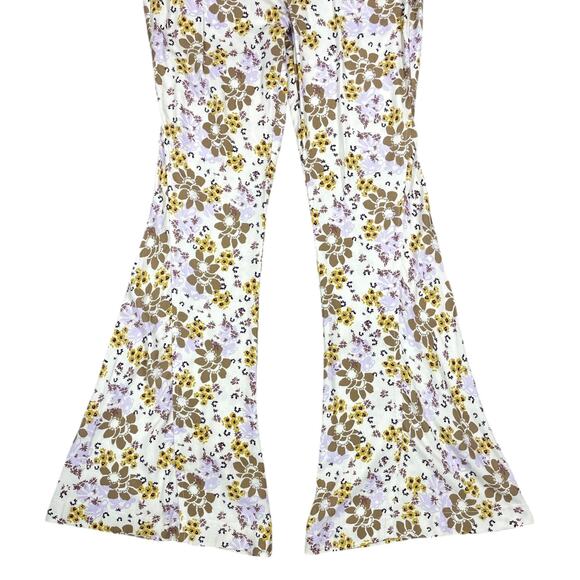Free People Can't Take My Eyes Off Of You Floral Flare Pant Tea Combo XS Boho - Picture 7 of 11